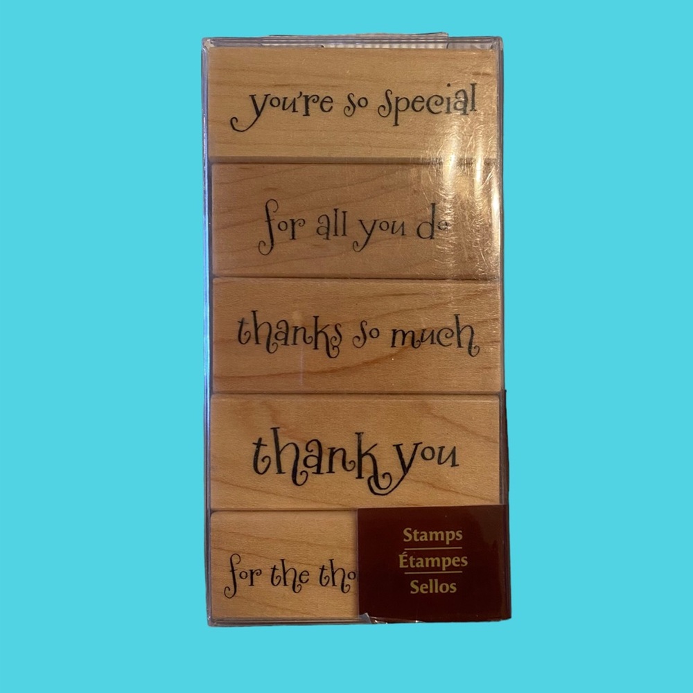 Box of 5 Sentiments Wood Mounted Stamps by Recollections